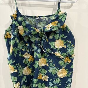 Old Navy Blue and Yellow Floral Blouse